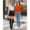 image:imageMANGOPOP Round Neck Bodysuits for Women Long Sleeve Short Sleeve Tops04 Long Sleeve Orange